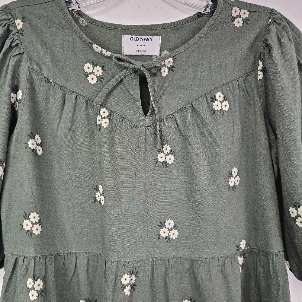 Old Navy Green Floral Mini Dress